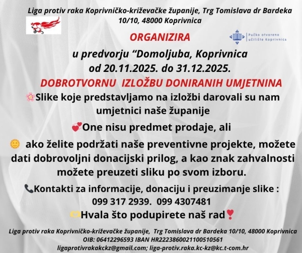 Dobrotvorna izložba doniranih umjetnina