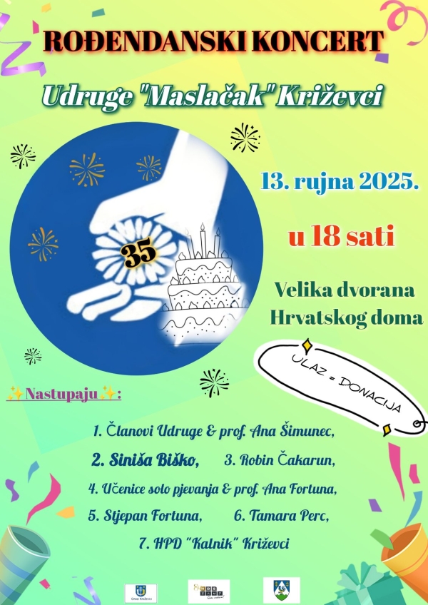 Rođendanski koncert Udruge &quot;Maslačak&quot; Križevci