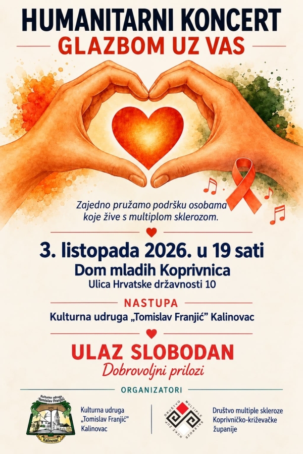 Dođite na humanitarni koncert "Glazbom za vas" i podržite oboljele od multiple skleroze