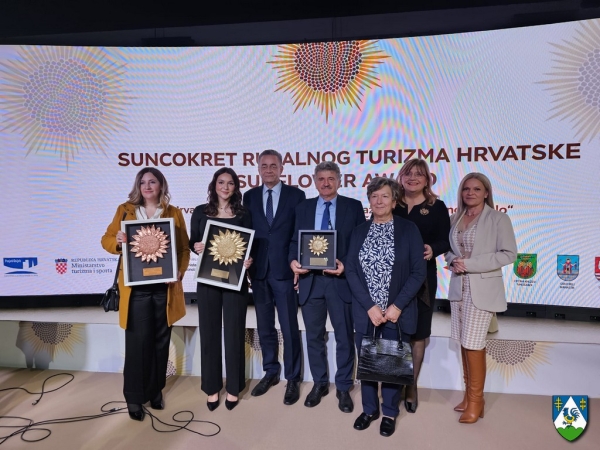 U Koprivničko-križevačku županiju stigle tri nagrade Suncokret ruralnog turizma Hrvatske